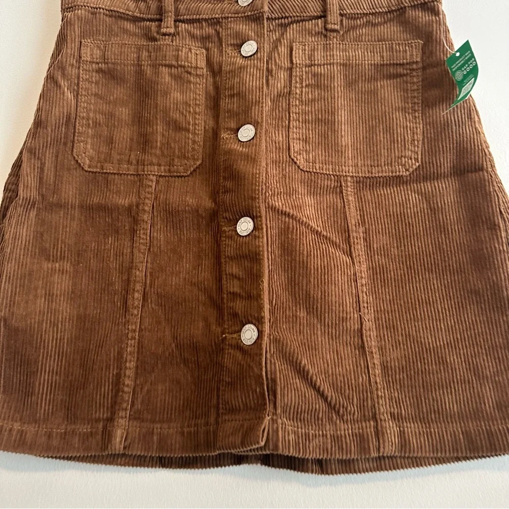 GAP NWT Elegant Brown Corduroy A-Line Skirt - Picture 3 of 10
